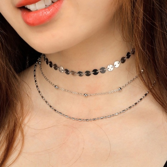 🌟 Lovely Boho 3 chain layering set featuring coins sequins balls - Picture 8 of 8